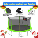 14FT Green Soft Backboard Trampoline For Adults&Kids - MERSCO SPORTS