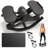 MERSCO Lateral Rocking Fitness Stepper with Digital Monitor and Resistance Bands