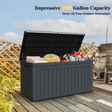 CIRUI 260 Gallon Outdoor Storage Box with Lockable Lid, Extra Large Waterproof Patio Resin Deck Box with 1000lbs Surface Loading Capacity Home Storage Box for Patio, Cushions, Tools, Toys Black