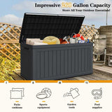 CIRUI 260 Gallon Outdoor Storage Box with Lockable Lid, Extra Large Waterproof Patio Resin Deck Box with 1000lbs Surface Loading Capacity Home Storage Box for Patio, Cushions, Tools, Toys Black
