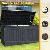 CIRUI 260 Gallon Outdoor Storage Box with Lockable Lid, Extra Large Waterproof Patio Resin Deck Box with 1000lbs Surface Loading Capacity Home Storage Box for Patio, Cushions, Tools, Toys Black
