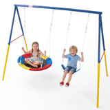 MERSCO Backyard Heavy Duty Frame Metal Swing Set For Kids