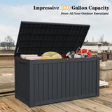 CIRUI 180 Gallon Double-Wall Resin Deck Box - Lockable Waterproof Outdoor Storage Box, 1000lbs Capacity & Doubles as Seating for Patio Furniture - Garden Tools, Pool Accessories (Black)